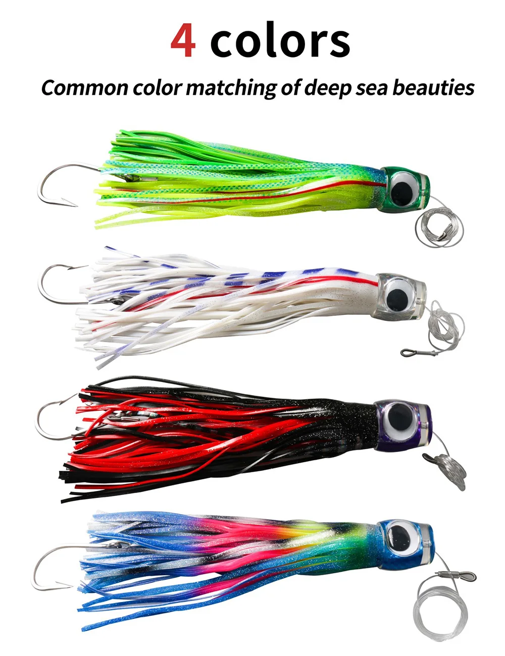 34 cm 260 g Wahoo-Köder Trolling Salzwasser Big Game Fishing Tiefsee-Bootsangeln Thunfisch-Köder Haken für Mahi Leurre Marlin Billfish – Detail 3