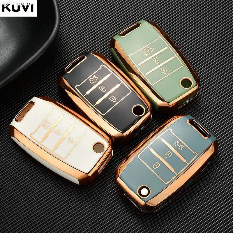 New TPU Car Flip Key Case Cover Shell For KIA Rio 3 K2 Ceed Cerato K3 K5 Sorento Sportage Soul K4 Picanto Optima Forte Stinger image 3