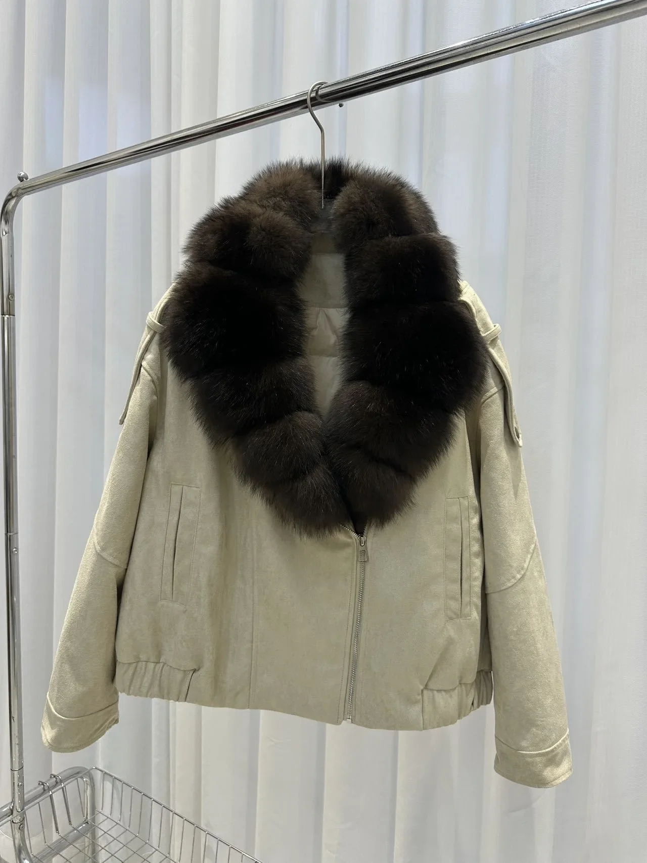 OFTBUY 90 Duck Down Real Fox Fur Collar Luxury Women New Winter Down Jacket Female Loose Short Puffer Coat Thick Warm Outerwear