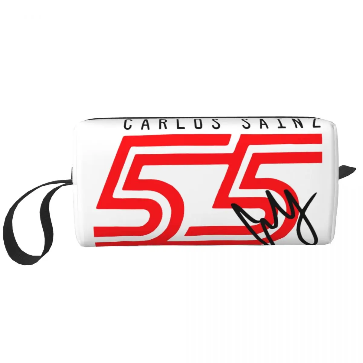 Custom Kawaii Carlos Sainz 55 Formula Racing Driver Travel Toiletry Bag Women Makeup Cosmetic Bag Beauty Storage Dopp Kit Case