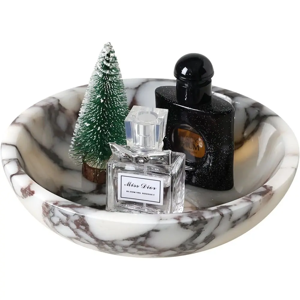 

Marble Fruit Bowl & Key Tray: Elegant Home Decor Organizer for Entryway, Kitchen, and Coffee Table