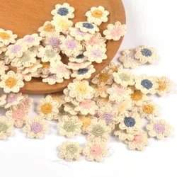 50Pcs/lot 20mm Mini Lace Flower Appliques for DIY Hat Clothes Sewing Supplies Headwear Decor Stick-on Patches cp3461