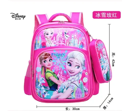 Disney duża pojemność dla dzieci mrożone kreskówki plecak szkolny backpack Elsa & Anna księżniczka tornister dla dziewcząt