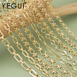 YEGUI C77,diy chain,18k gold rhodium plated,copper,pass REACH,nickel free,jewelry making,charms,diy bracelet necklace,1m/lot