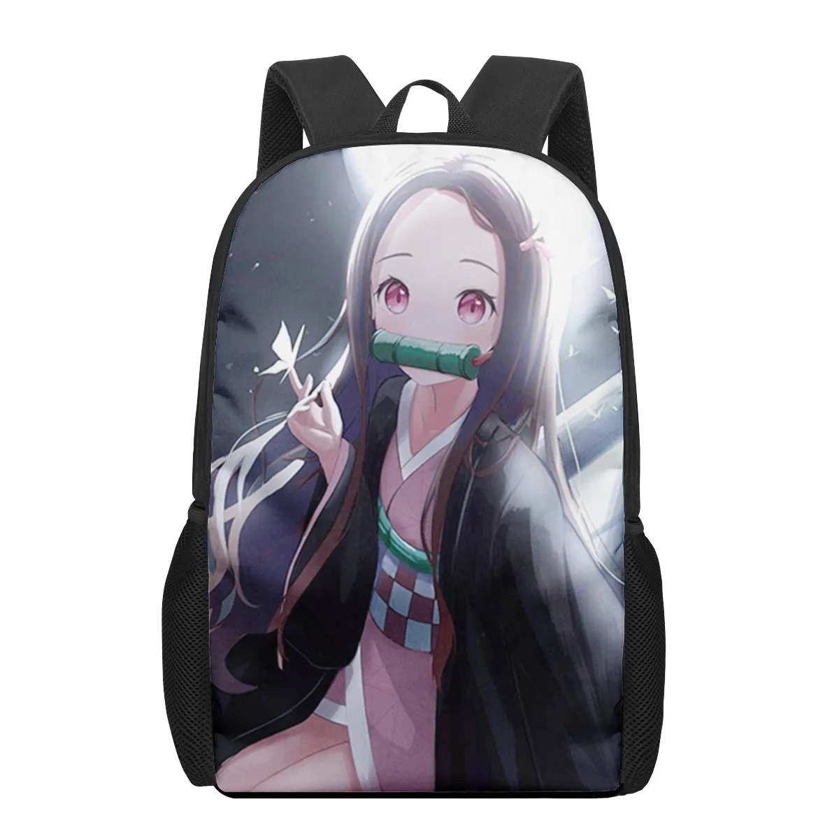 Anime Demon Slayer Kamado Nezuko Print School Bags for Boys Girls Primary Students Backpacks Kids Book Bag Satchel Back Pack