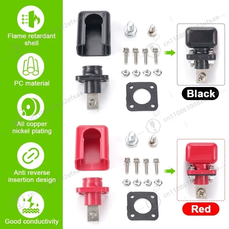 200A Battery Terminal Connector All-Copper Energy Storage Post Adapter for Lithium Battery Inverter RV Marine