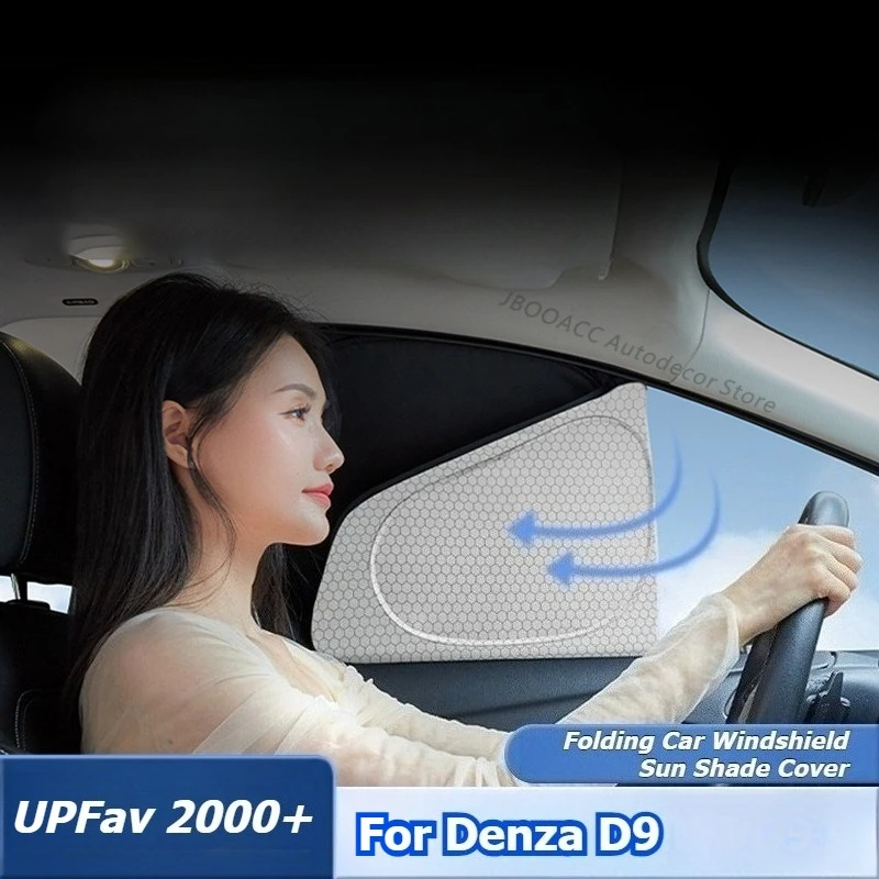 

For Denza D9 2024-2026 Car Windshield Sun Shade Cover Front Rear Window Visor Protector Anti UV Sunshades Fold Car Accessories