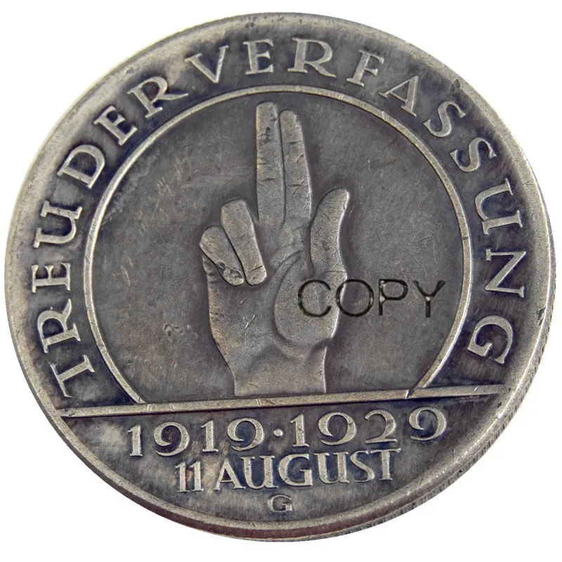 DE(29-31)Germany weimar republic 1929 A E G 5 reichsmark Silver Silver Plated Copy Coin