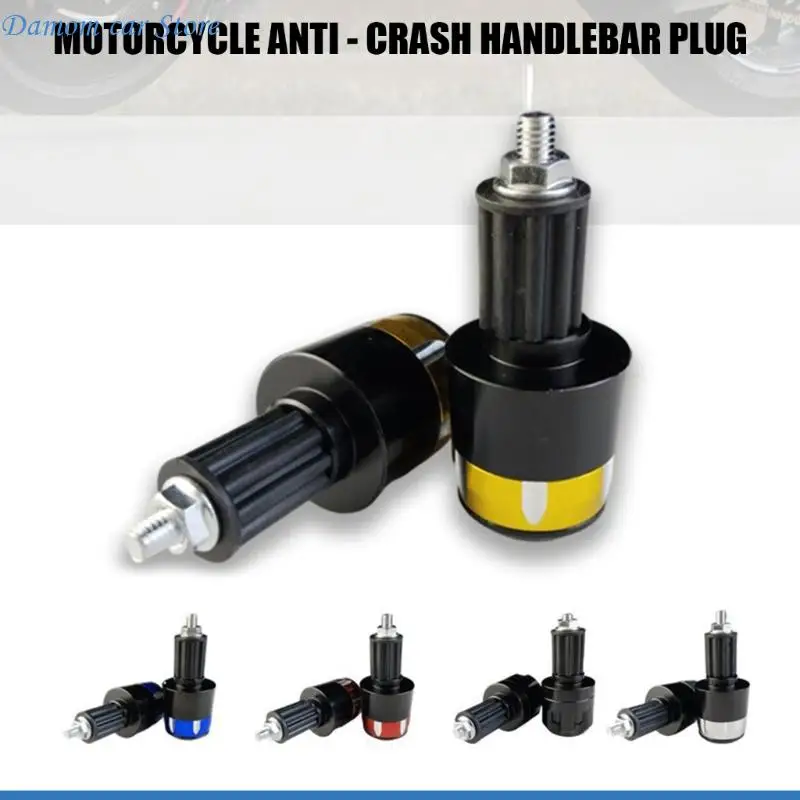 A2UC Pair Motorcycle Handlebar End Caps Strong Aluminum Adapter for Protection