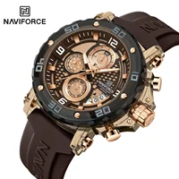NAVIFORCE para hombres correa de silicona relojes de cuarzo de moda de lujo reloj de pulsera cronógrafo deportivo 5TM relojes masculinos impermeables regalos
