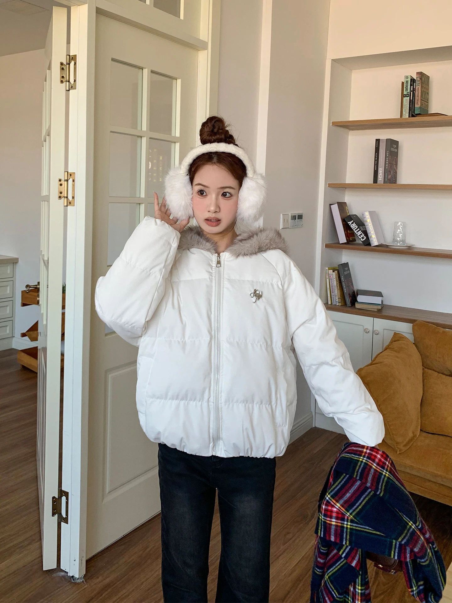 

Orange Tree Where Beautiful down Jaet Women's Loose Thi Warm Cold Resistant 90 White Du Feather Coat Winter Faion