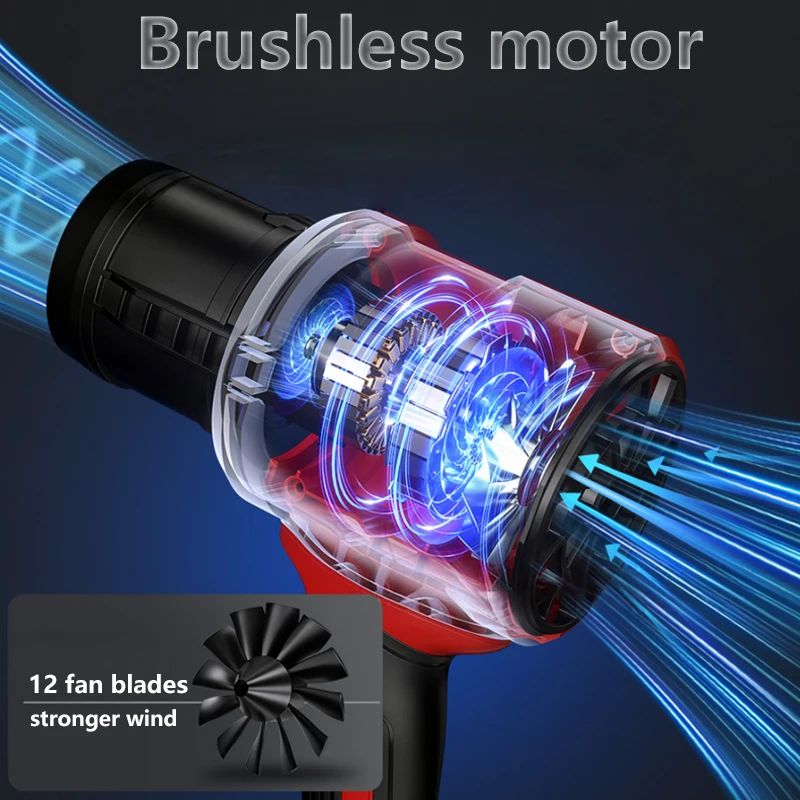 Brushless Electric Air Blower 14000rmp For Makita/Dewalt/Dewalt/Dewalt/Ryobi 18V Battery  For Leaf Dust Snow Clean Power Tool