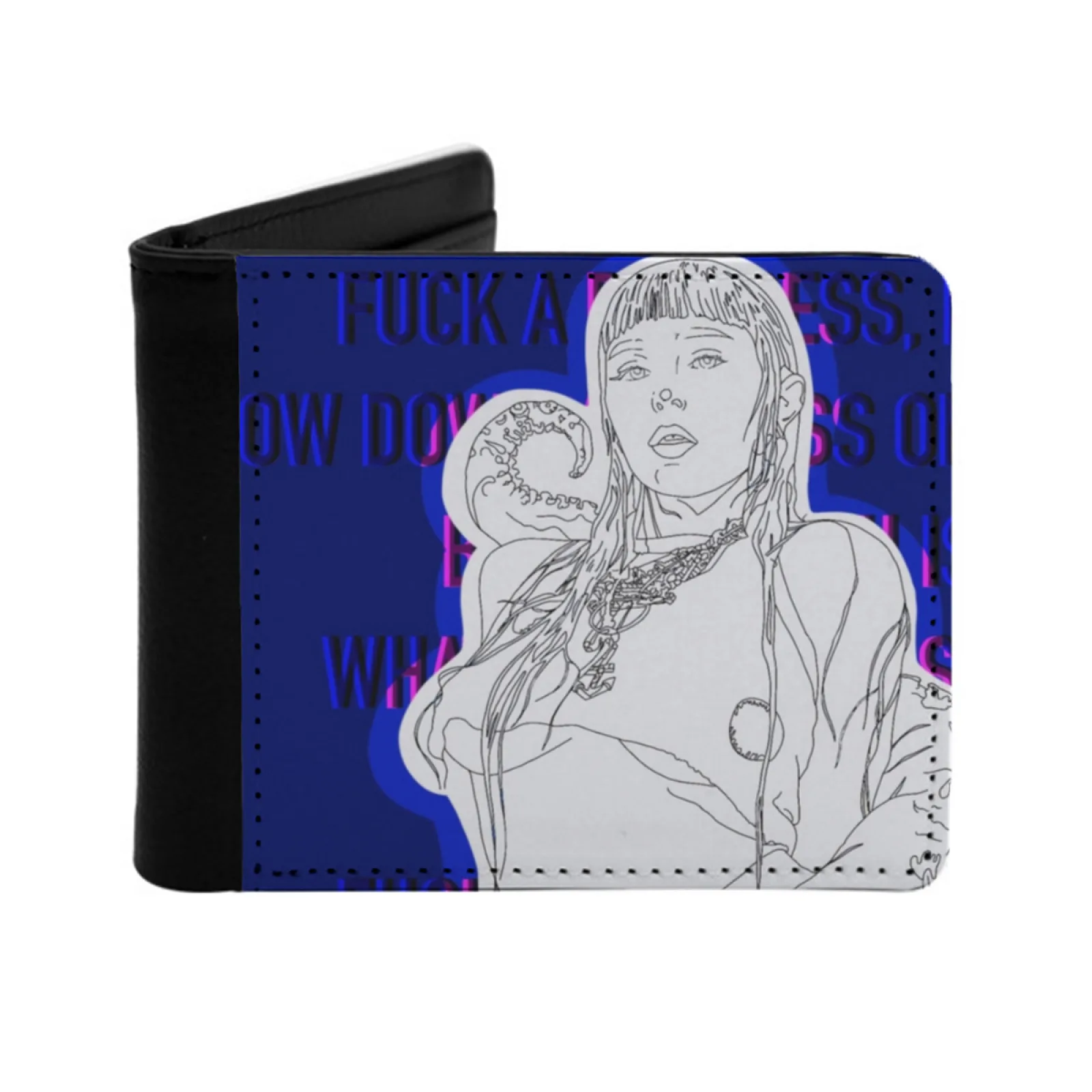 Illustration New Men's Wallet Short Fashion Pu Leather Wallet Multi Card Wallet Daisy Tentacle Personalized Print Vintage