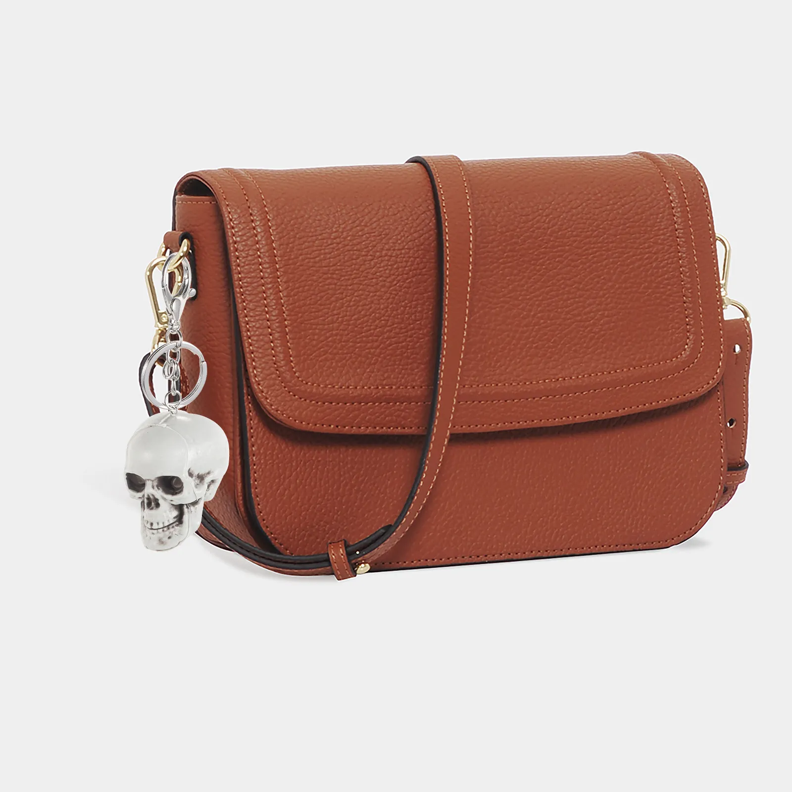 Skull Keychain Stylish Punk Ring Chic Craft Detail Design for Keys Bag Backpack Belt Decoration Halloween Gift