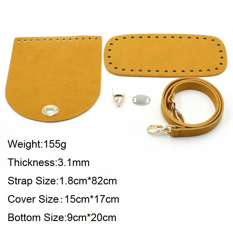 Sangle de sac en cuir bricolage pour femme, sac à main tissé à la main, bas de sac avec accessoires conseillers, initié, 1 ensemble