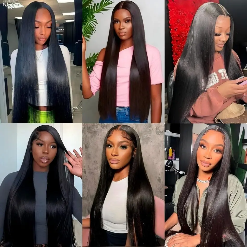 Straight Human Hair Wigs 13X6 Hd Lace Frontal Wig Glueless 5X5 Hd Lace Closure Wig 360 Full Lace Wig Brazilian 40 Inch For Women image 6