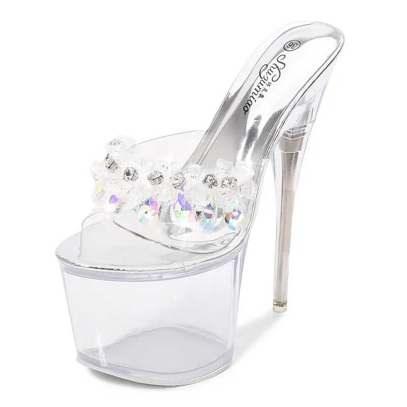 2025 كعب رقيق منصة مقاومة للماء 17cm20cm المنصة أحذية القطب أحذية الرقص ملهى ليلي أحذية شفافة