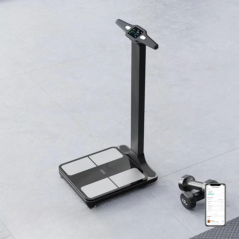 Unique Scale Wireless Smart Fitness Body Weight Scale 8 Electrodes Black Datas Tracking Digital Body Fat Composition Scales