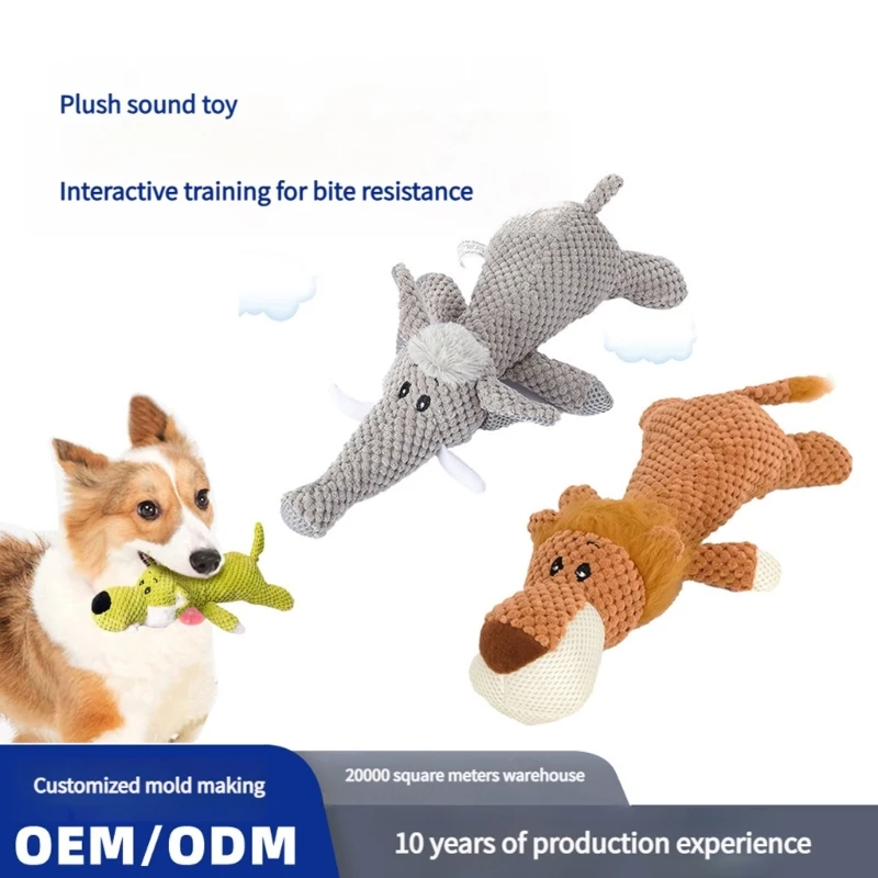Chien en peluche loup mousse