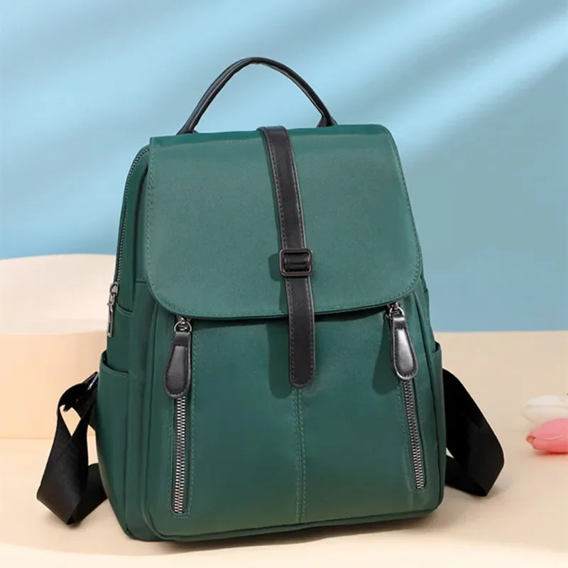 Bolsa escolar simples grande capacidade para estudantes universitários, mochila de viagem feminina, casual cor sólida, moda