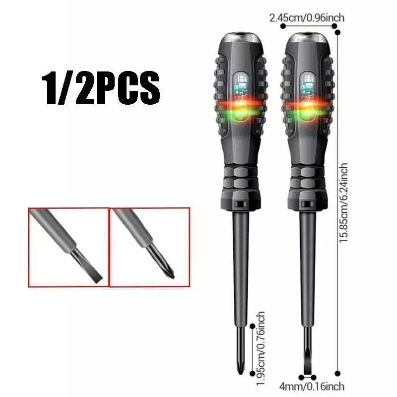 Word/Cross Screwdriver Neon Bulb Indicator Non-Contact Insulated Electrician Digital Voltage Tester Pen Pocket Tester Pen Tools