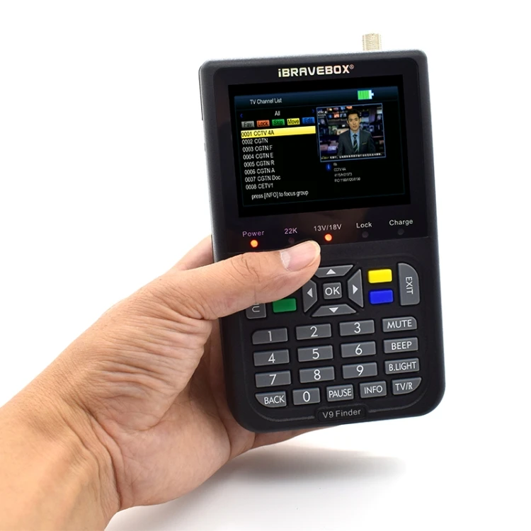 

Hot Selling 3.5 Inch LCD Color Screen 6000 Channels TV Ibravebox V9 Digital Singal Satellite Finder Meter