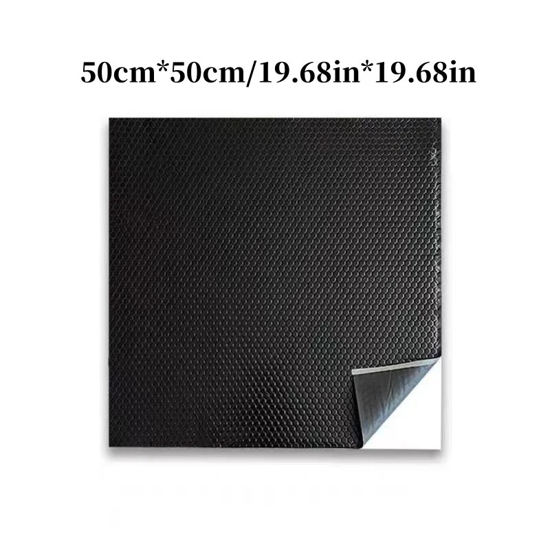 Heat Insulation Pad Aluminum Butyl Rubber Sound & Heat Insulation Cotton Pad 50x50cm Self-Adhesive Car Heat Insulation Stickers