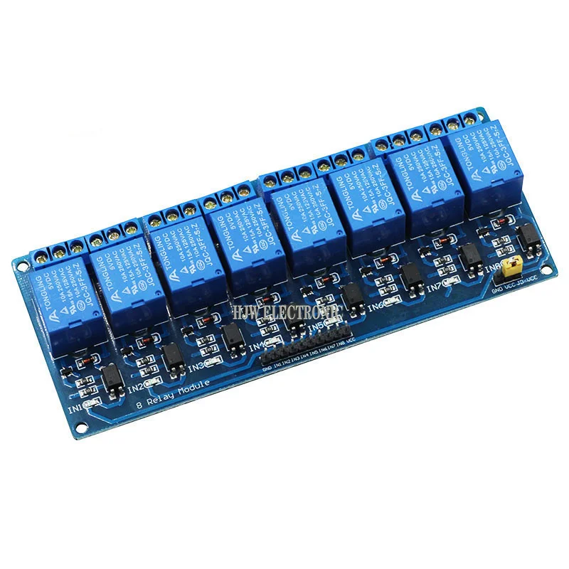 HJW 5v 1 2 4 6 8 channel relay module with optocoupler. Relay Output 1 /2 /4 /6 / 8 way relay module 12V 24V for arduino blue