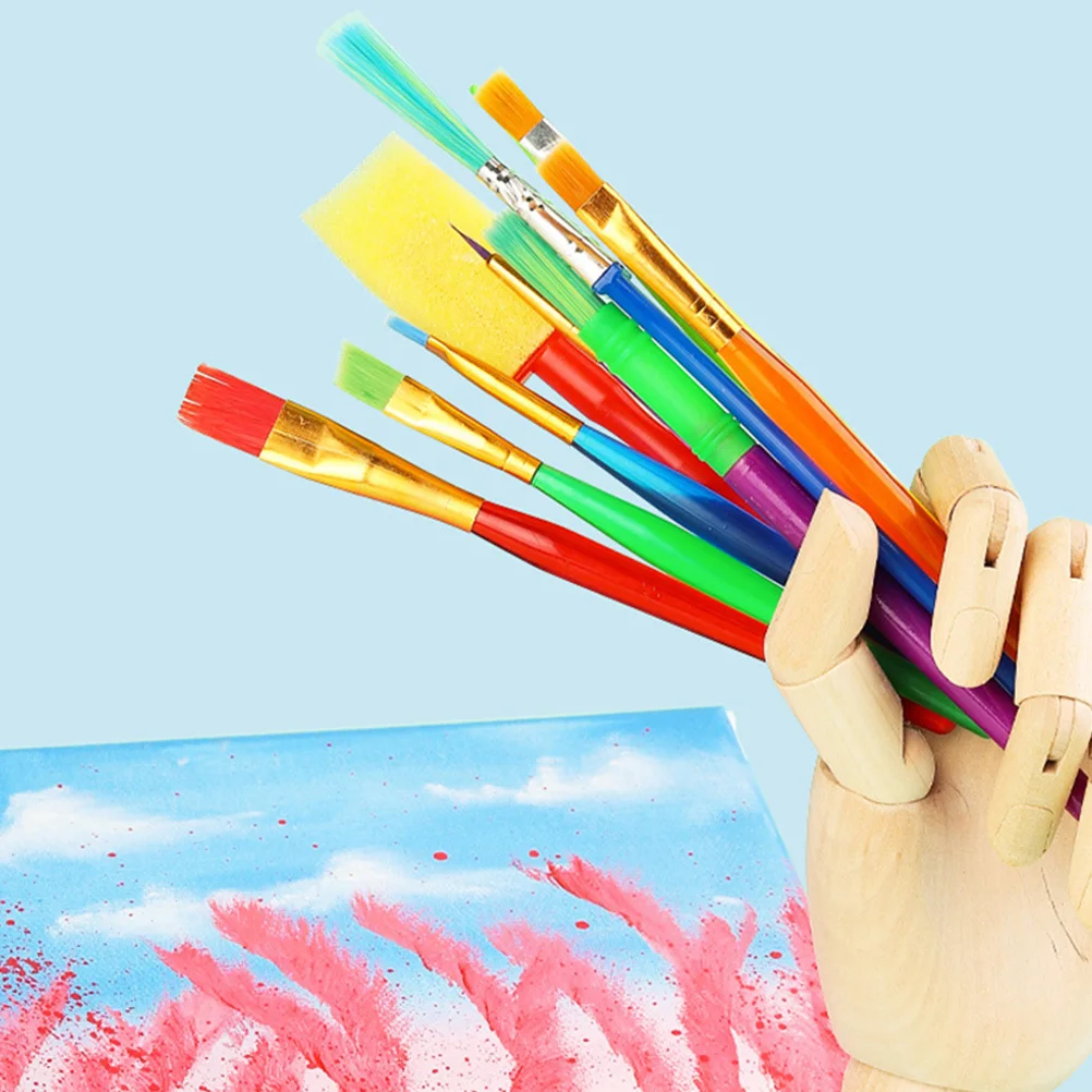 

12Pcs Painting Brush Set High Quality Soft Hair Art Drawing Pen Oil Painting Tools for Kids DIY Watercolor Craft Supplies