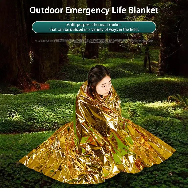 Outdoor Survival Blanket Versatile Practical Foldable Reflective Blanket Portable Lightweight Outdoor Supply For Camping hiking