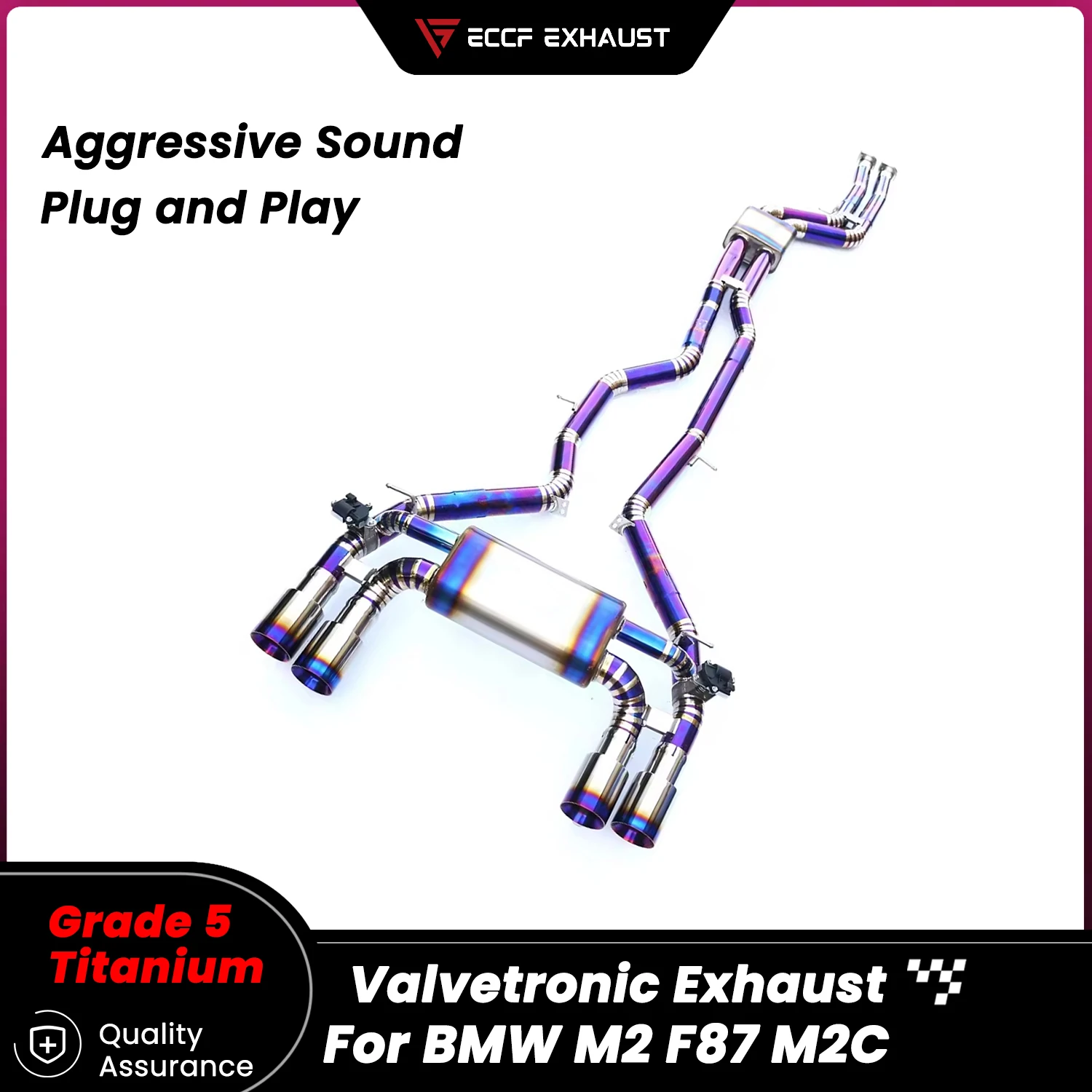

Titanium Valvetronic Exhaust For BMW M2 F87 M2C Aggressive Sound Performance Upgrade Easy Installation