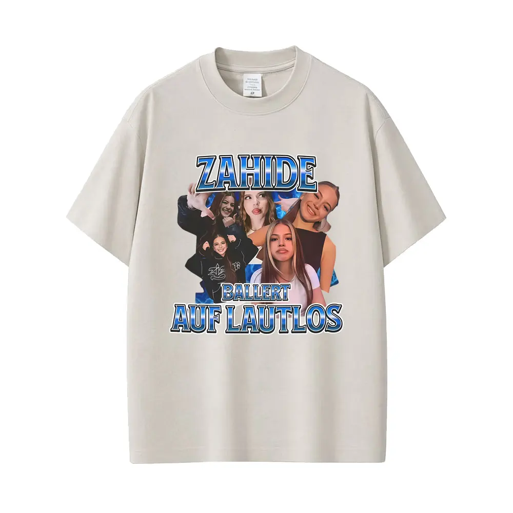 

Washed Vintage Zahide Ballert Auf Lautlos 2026 T Shirt Men Women Clothing Fashion Casual Cotton T-shirt Men's Oversized T-shirts