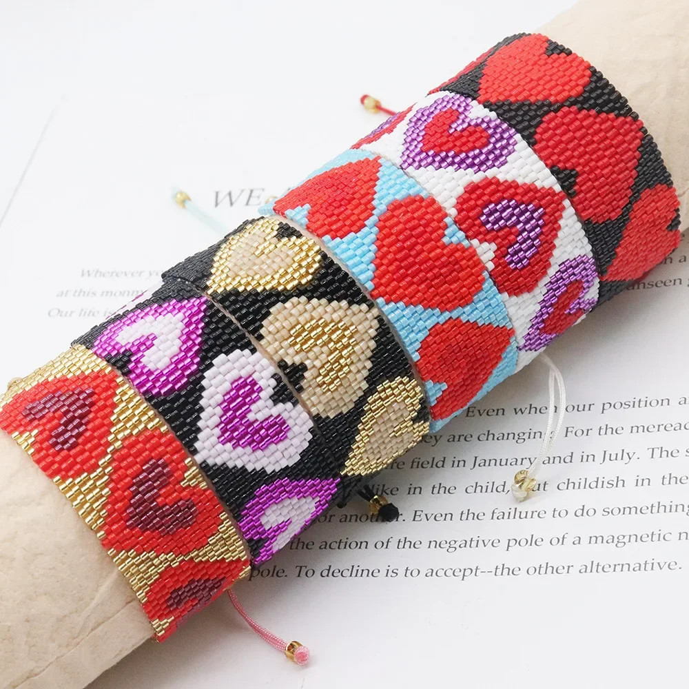 

Beaded Bracelet Hand woven Simplicity Geometry originality love fashion Bohemia Adjustable Unisex Rice Ball Bracelet