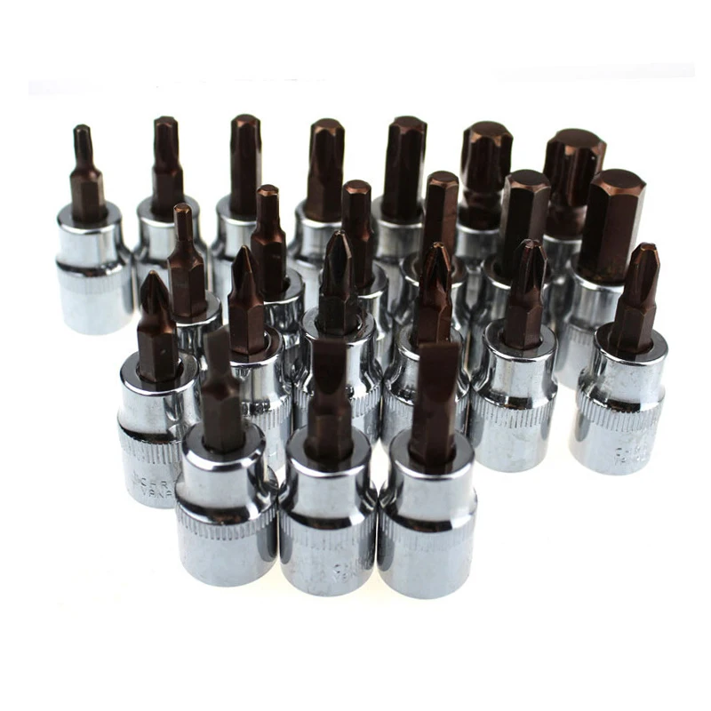 1pc 3/8 Drive Torx Hex Phillips Pozi Socket Bits T50 T55 T60 Screw Drivers H8 H10 Socket Allen Key Screwdriver Bit