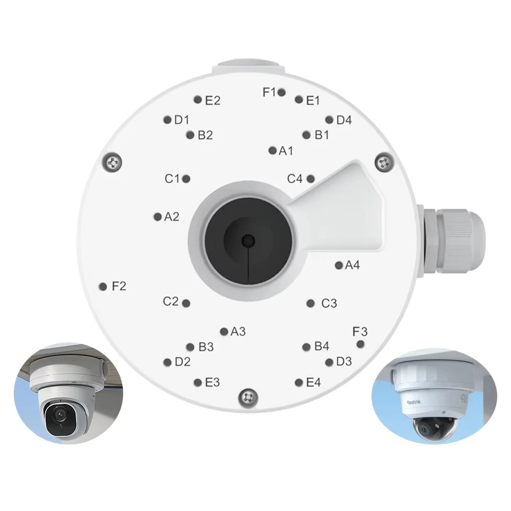 Caja de conexiones Reolink D20 para ocultar y proteger el cable Ethernet para cámaras domo RLC-520A/820A/1224A/843A/E1 Outdoor/Duo 2V/3V PoE