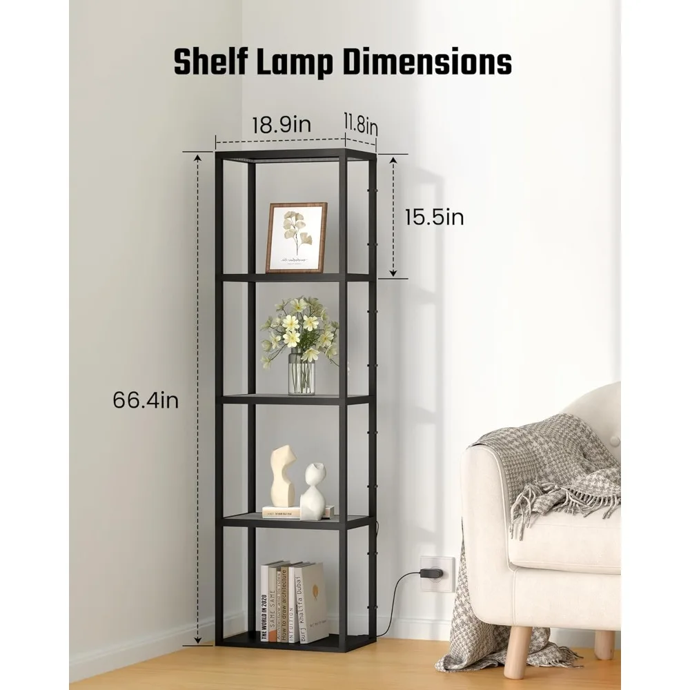 خزانة عرض SUPERDANNY مع ضوء RGB، خزانة كوريو مع جهاز تحكم عن بعد/تطبيق، مصباح أرضي LED قابل للتعتيم مع أرفف، شاشة زجاجية