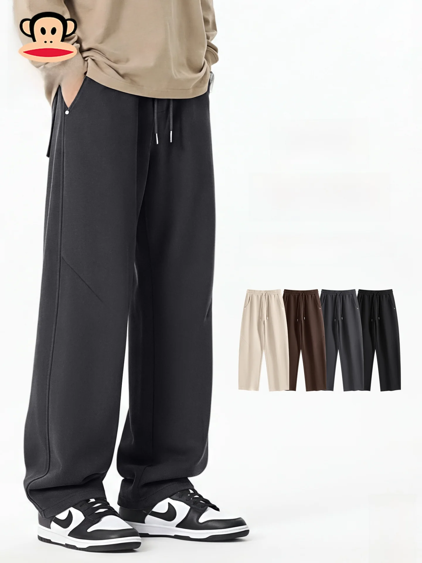 

Men's Loose Straight Leg Sports Pants American Sle Commute Casual Trousers Spring Season Comfortable Sweatpants