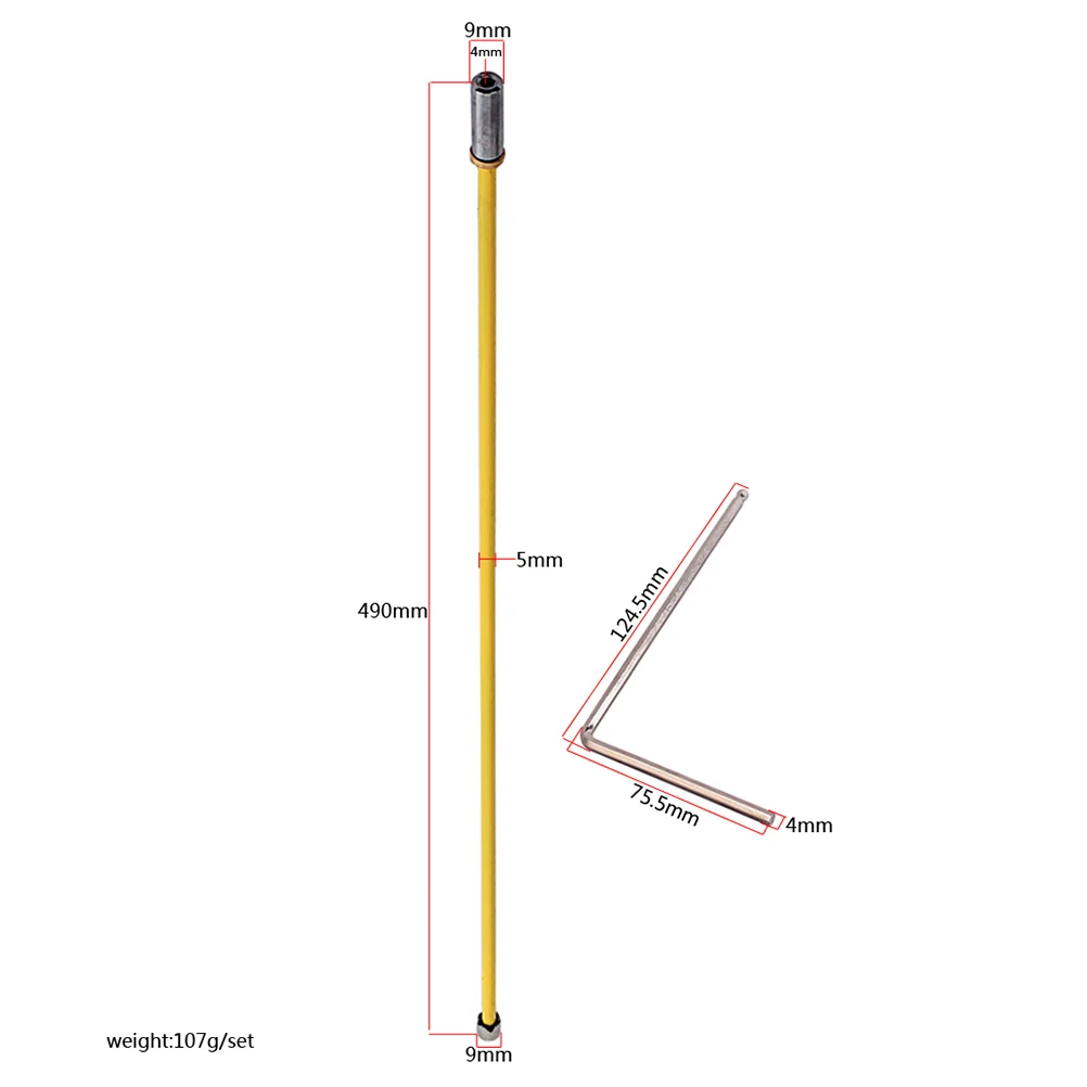 2 Way Adjustment Truss Rod 490mm Double Course Truss Rod for Guitar with Wrench (Yellow) metal Truss Rod