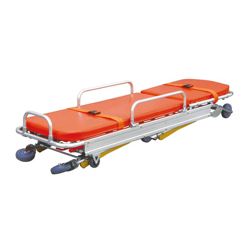 SY-K012 High Quality Medical Folding Adjustable Trolley Ambulance Stretcher with Aluminum Alloy Trolley for Ambulance Rescue