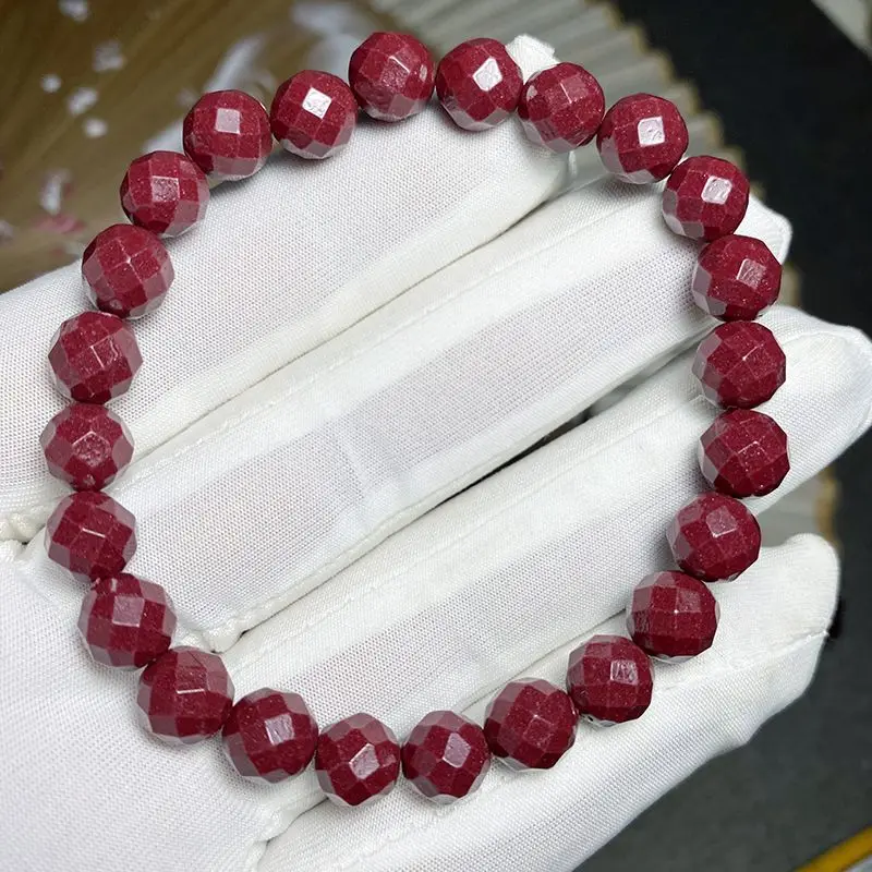 Vermilion Bracelet Cut Diamond Bead Bracelet Versatile Bracelet