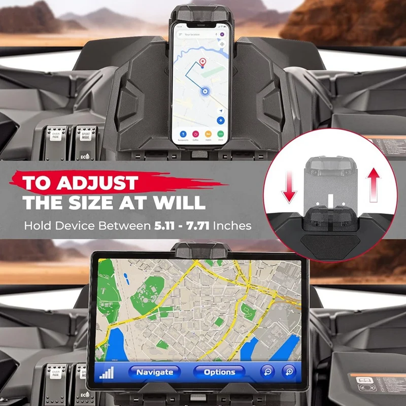 GPS Tablet Phone Electronic Device Holder Consoles For Can Am Maverick Sport, Trail, Sport MAX, Commander, Commander MAX Parts