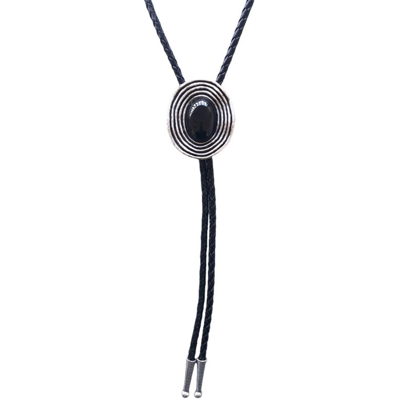 

Distinctive Men Leather Bolo Tie Men's Leather Rodeos Necktie Garment Accessory Dropship