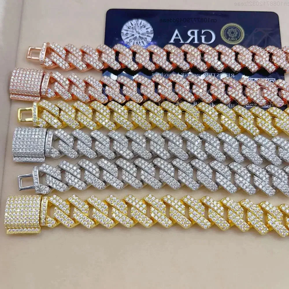 

Wholesale Price Sterling Chains for Men Pure 925 Silver Necklace Vvs Moissanite Cuban Link Chain