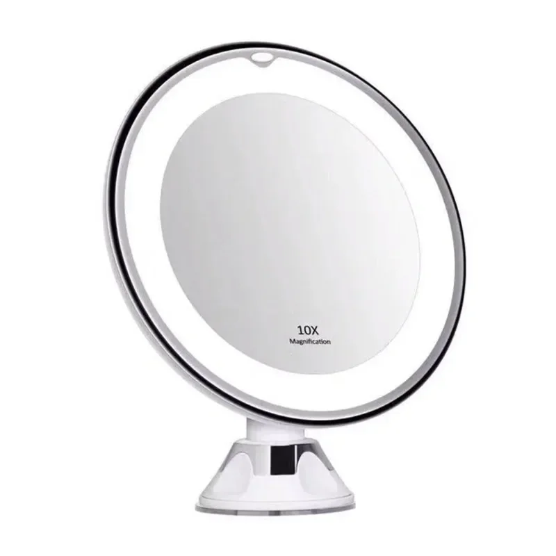 Écran tactile éclairé par LED grossissant 10X, miroirs de maquillage portables pour coiffeuse et cosmétique