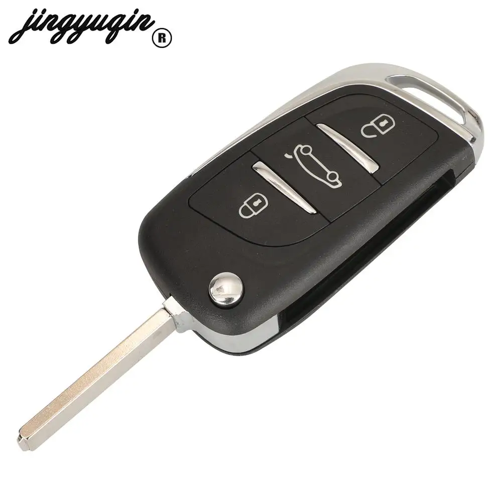 jingyuqin 3 przyciski do Citroen Ds4 2012 C3 2017 C4 201- Fit Peugeot 508 Filp Zdalny kluczyk samochodowy 433MHz ID46 Chip Fob HU83 VA2 Blade