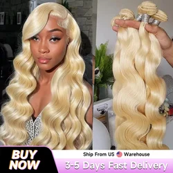 30 32 34 36 38 40 Inch 613 Blonde Colored Body Wave Bundles Brazilian Hair Weave Bundles Human Hair Bundles Remy Hair Extensions