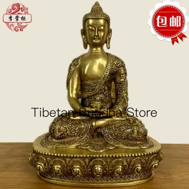 Nepalese Esoteric Buddhism Pure Copper Three Treasures Buddha Medicine Buddha Amitabha Buddha Shakyamuni Buddha Statue Ornament