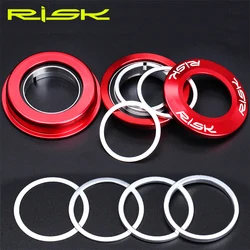RISK 6pcs/set Bicycle Fork Washer 0.3/1/2/3mm Aluminium Adjusting Bike Headset Washer Dust Cover Tuning Spacer for Headset Gap