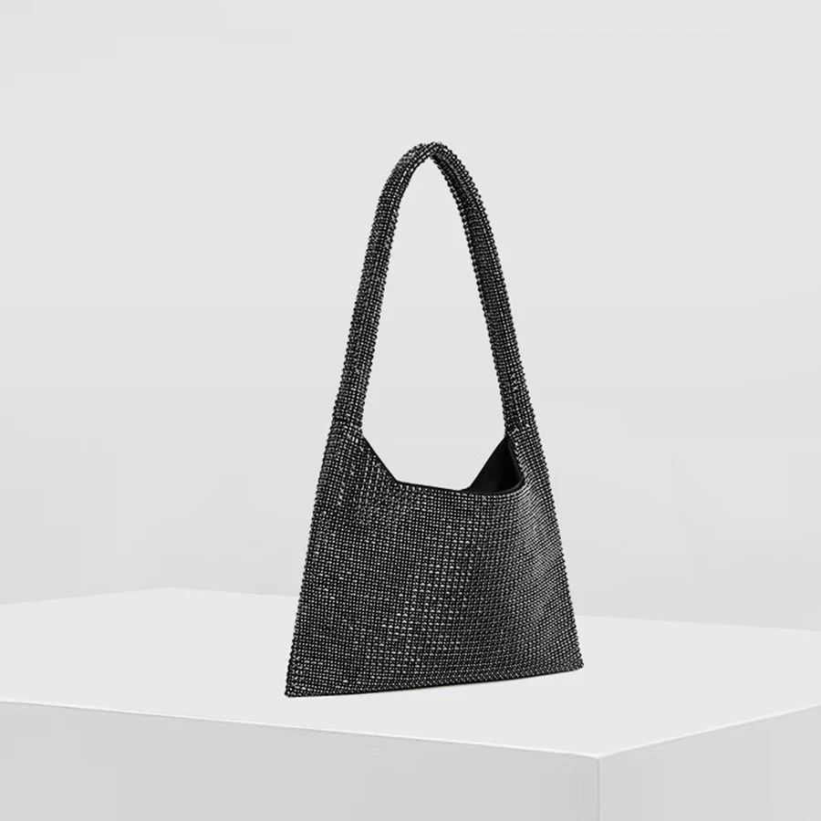 

New Shiny Rhinestone Women's Handbag Large Shopping Totes Party Dinner Bag Underarm Shoulder Bags Women's Party Commuter Bag Sac