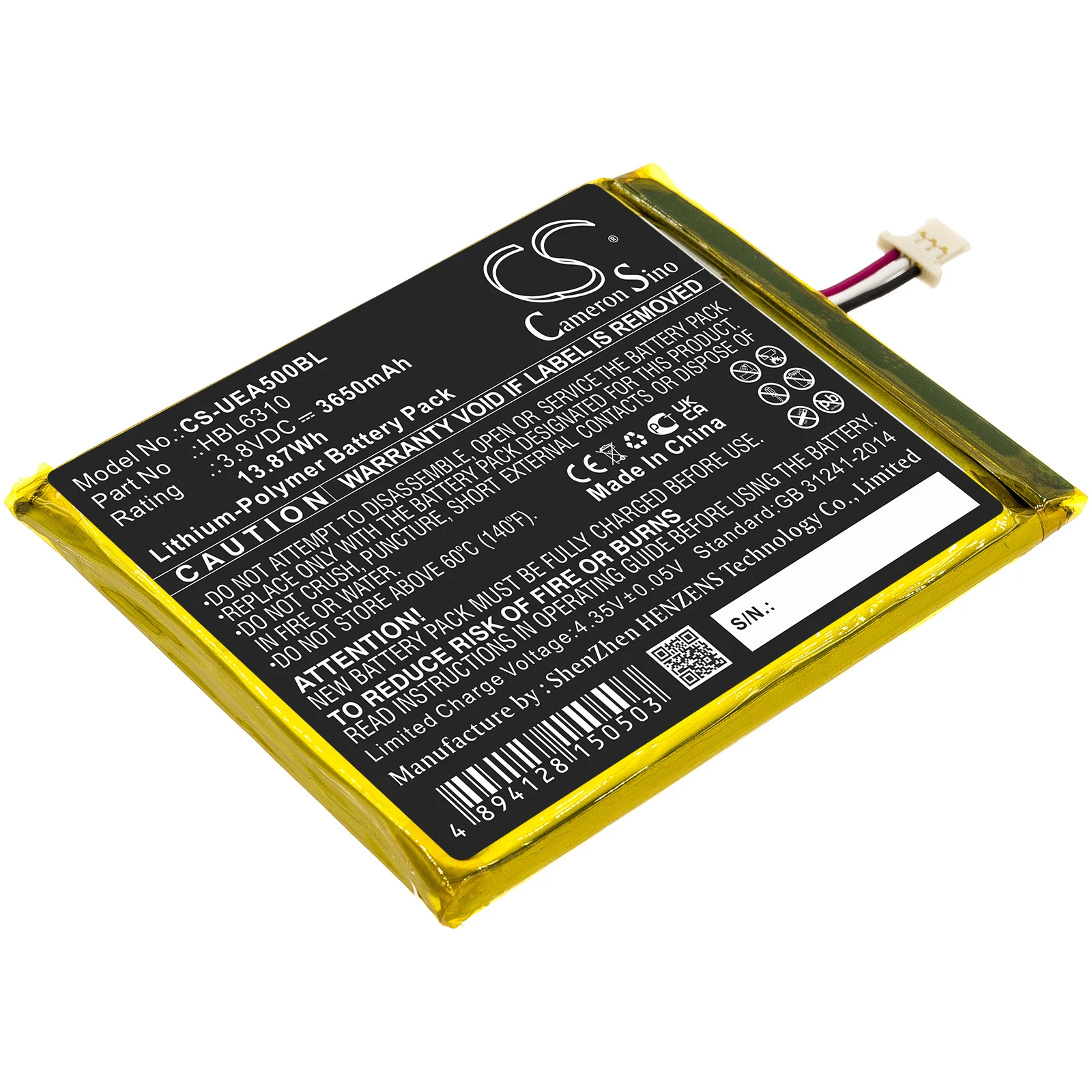 

Штрих-код CS для Unitech EA500 EA502 EA506 508 Urovo i6310 i6310i i6310B i6310M7 i6310C подходит HBL6310 3650 мАч